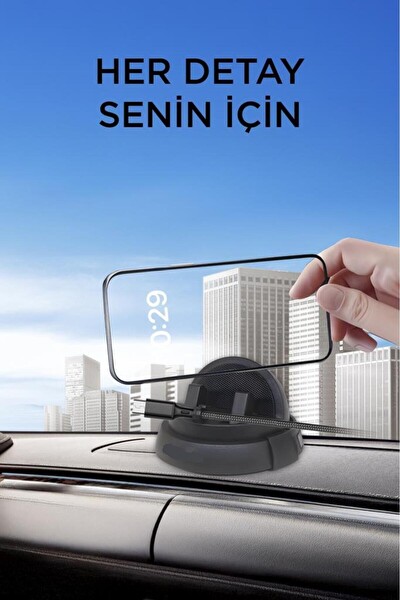 Başkenttekno 059 360 Derece Dönebilen Numaratörlü Güçlü Araç İçi Telefon Tutucu