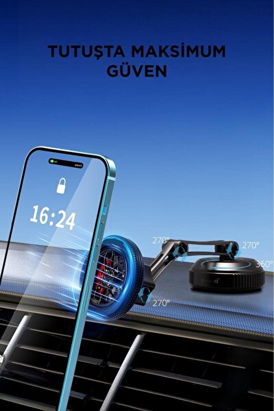 Başkenttekno 60 Sarsılmaz Manyetik 360 Derece Ayarlanabilir Araç İçi Telefon Tutucu