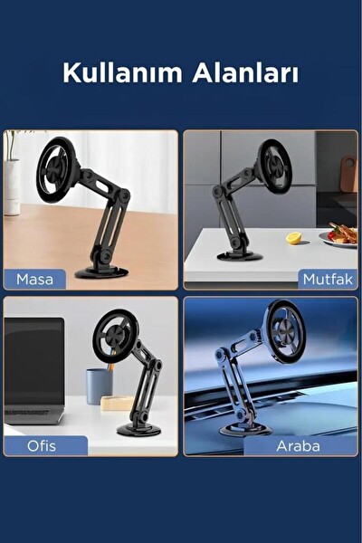 Başkenttekno 052 Metal Manyetik Güçlü Mıknatıslı 360 Derece Hareketli Telefon Tutucu