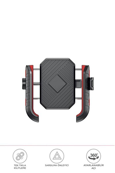 Başkenttekno 062 Siyah Plastik Bisiklet Scooter ATV Motosiklet Telefon Tutucu
