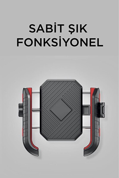 Başkenttekno 062 Siyah Plastik Bisiklet Scooter ATV Motosiklet Telefon Tutucu