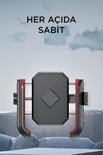 Başkenttekno 062 Siyah Plastik Bisiklet Scooter ATV Motosiklet Telefon Tutucu