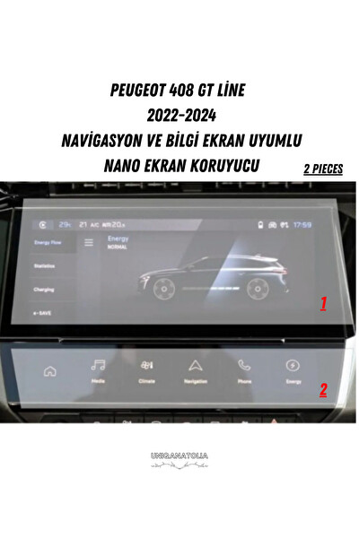 Uniqanatolia Peugeot 408 Gt Line Navigasyon Ve Bilgi Ekran Uyumlu Nano Ekran Koruyucu