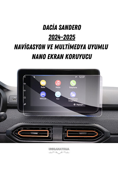 Uniqanatolia Dacia Sandero 2024-2025 Navigasyon Ve Multimedya Uyumlu Nano Ekran Koruyucu