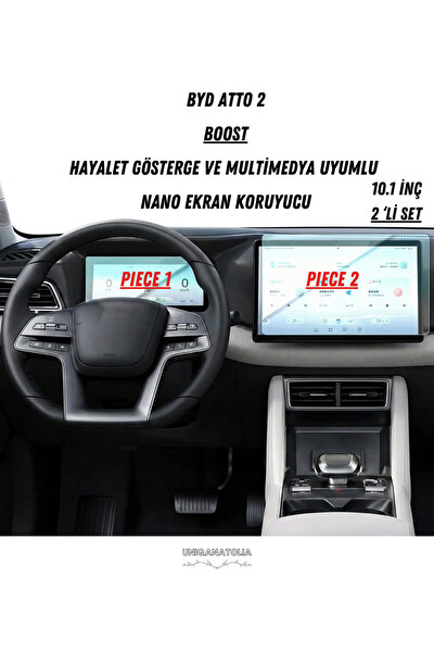 Uniqanatolia BYD ATTO 2 Boost Hayalet Ekran ve Multimedya Uyumlu Nano Ekran Koruyucu