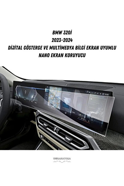 Uniqanatolia Bmw 320i 2023-2024 Dijital Gösterge ve Multimedya Bilgi Ekran Uyumlu Nano Ekran Koruyucu