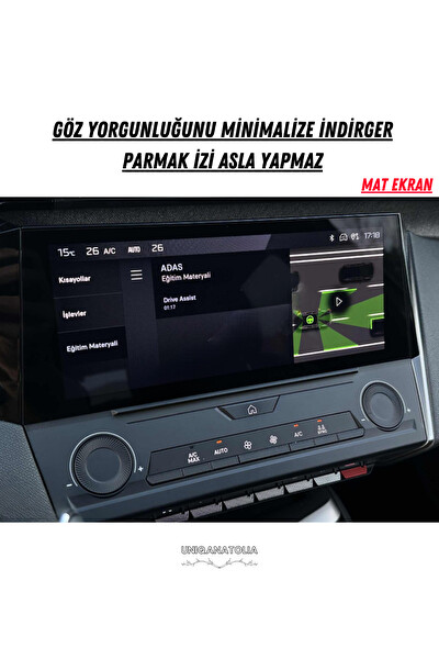 Uniqanatolia Peugeot 308 Puretech 2024 Navigasyon ve Multimedya Uyumlu Mat Ekran Koruyucu
