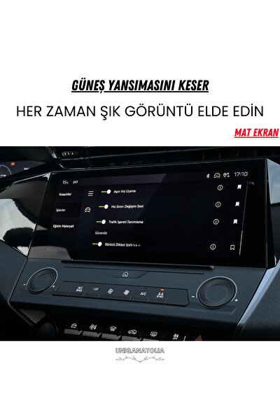 Uniqanatolia Peugeot 308 Puretech 2024 Navigasyon ve Multimedya Uyumlu Mat Ekran Koruyucu
