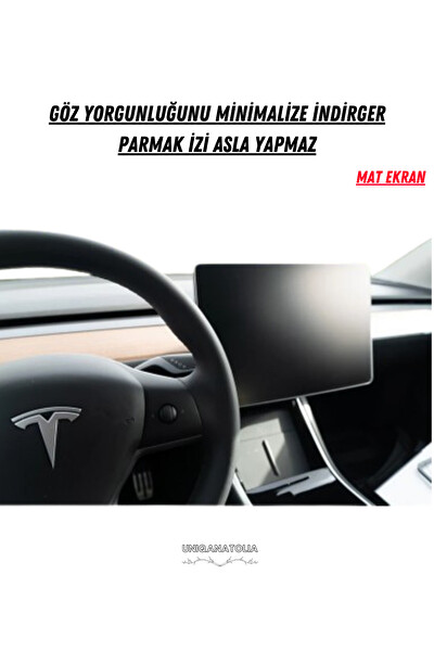 Uniqanatolia Tesla Model 3 ve Model Y Navigasyon ve Multimedya Uyumlu Mat Ekran Koruyucu