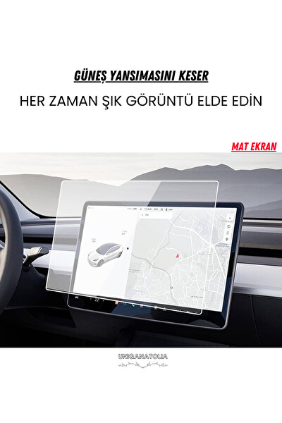 Uniqanatolia Tesla Model 3 ve Model Y Navigasyon ve Multimedya Uyumlu Mat Ekran Koruyucu