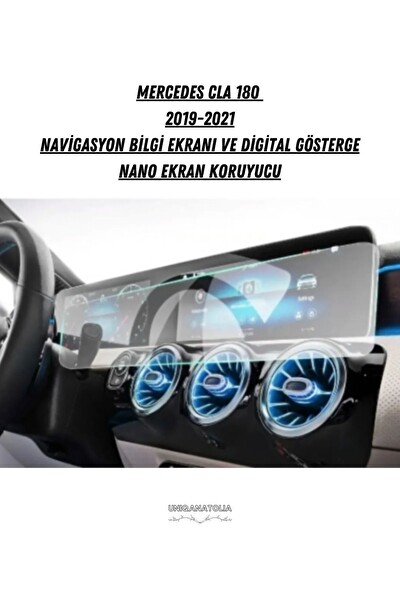 Uniqanatolia Mercedes CLA 180 2019-2021 Navigasyon Bilgi Ekranı Ve Dijital Gösterge Nano Ekran Koruyucu