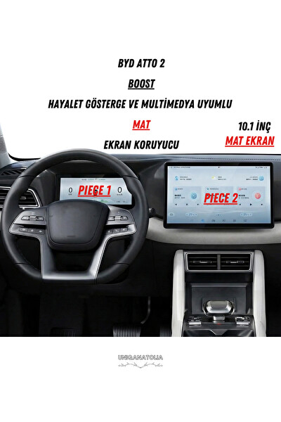 Uniqanatolia BYD ATTO 2 Boost Hayalet Ekran ve Multimedya Uyumlu Mat Ekran Koruyucu