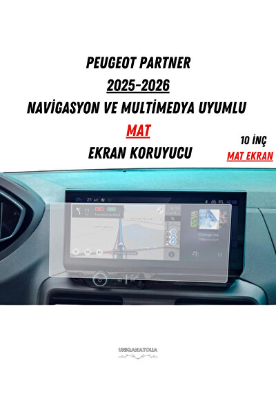 Uniqanatolia Peugeot Partner 2025-2026 Navigasyon ve Multimedya Uyumlu Mat Ekran Koruyucu