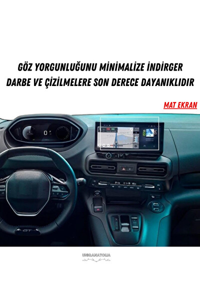 Uniqanatolia Peugeot Partner 2025-2026 Navigasyon ve Multimedya Uyumlu Mat Ekran Koruyucu