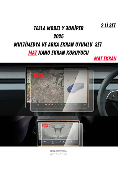 Uniqanatolia Tesla Model Y Juniper Multimedya ve Arka Ekran Uyumlu Mat Ekran Koruyucu