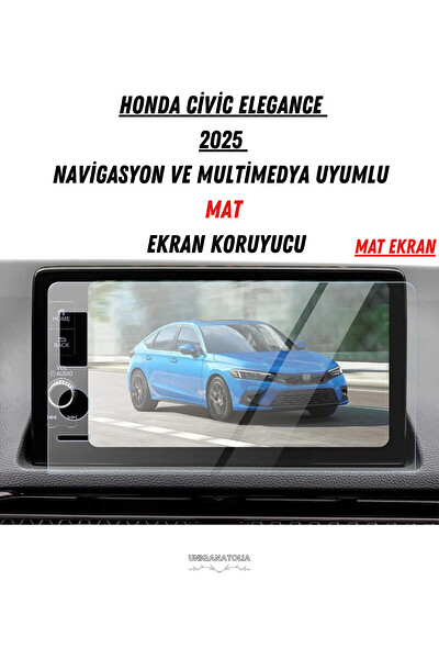 Uniqanatolia Honda Civic Elegance 2025 Navigasyon ve Multimedya Uyumlu Mat Ekran Koruyucu