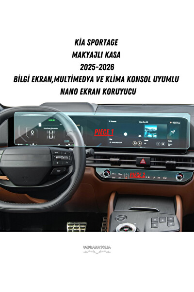 Uniqanatolia Kia Sportage Makyajlı 2025-2026 Multimedya ve Klima Konsol Uyumlu Nano Ekran Koruyucu
