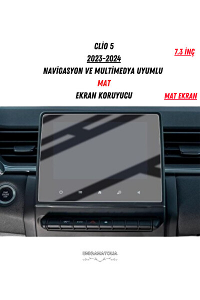Uniqanatolia Clio 5 Easy Link 2023-2024 Navigasyon ve Multimedya Uyumlu Mat Ekran Koruyucu