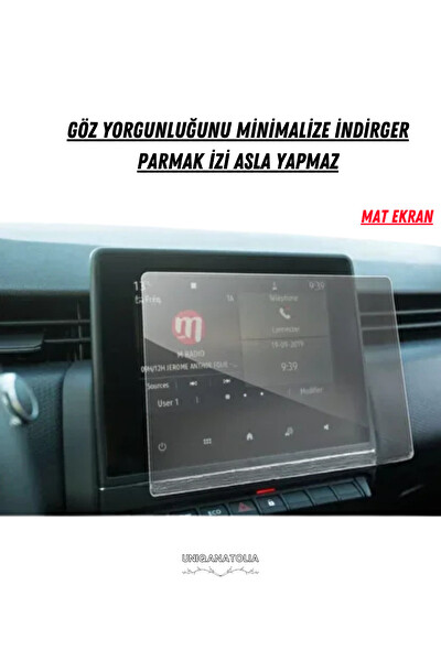Uniqanatolia Clio 5 Easy Link 2023-2024 Navigasyon ve Multimedya Uyumlu Mat Ekran Koruyucu