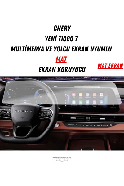 Uniqanatolia Chery Yeni Tıggo 7 Multimedya ve Yolcu Ekran Uyumlu Mat Ekran Koruyucu