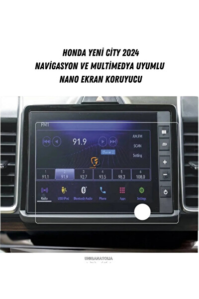 Uniqanatolia Honda Yeni City 2024 Navigasyon ve Multimedya Uyumlu Nano Ekran Koruyucu