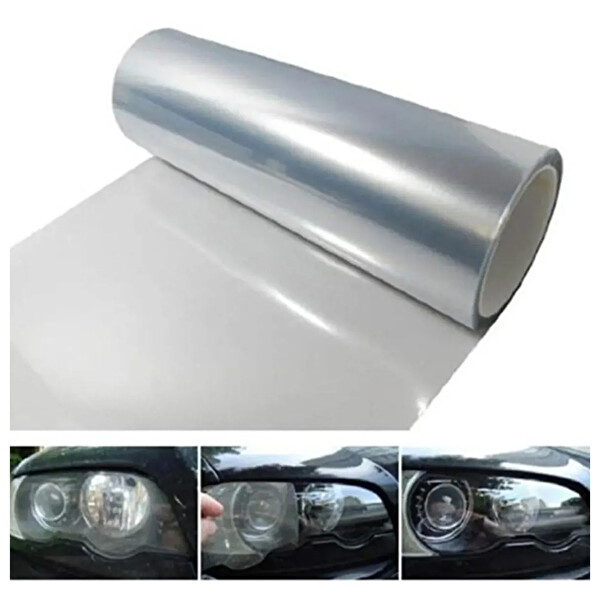 Mega Oto Market Bukalemun Far ve Stop Kaplama Filmi Folyosu 30 CM x 1 MT Transparan Beyaz BKL-FS-TR