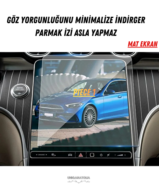 Uniqanatolia Mercedes E200 2025 Hayalet Gösterge ve Multimedya Uyumlu Set Mat Ekran Koruyucu