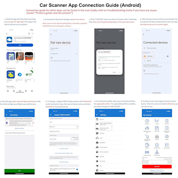 Veepeak OBDCheck Bluetooth OBD 2 Araç Tanı Cihazı