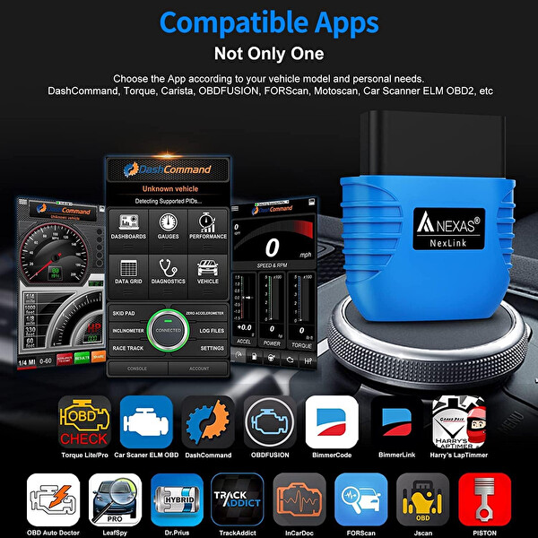 Nexas Car Scanner Bluetooth OBD 2 Araç Tanı Cihazı