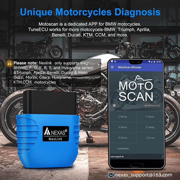 Nexas Car Scanner Bluetooth OBD 2 Araç Tanı Cihazı