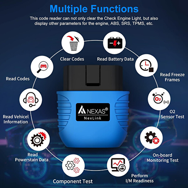 Nexas Car Scanner Bluetooth OBD 2 Araç Tanı Cihazı