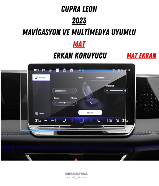 Uniqanatolia Cupra Leon 2023 Navigasyon ve Multimedya Uyumlu Mat Ekran Koruyucu