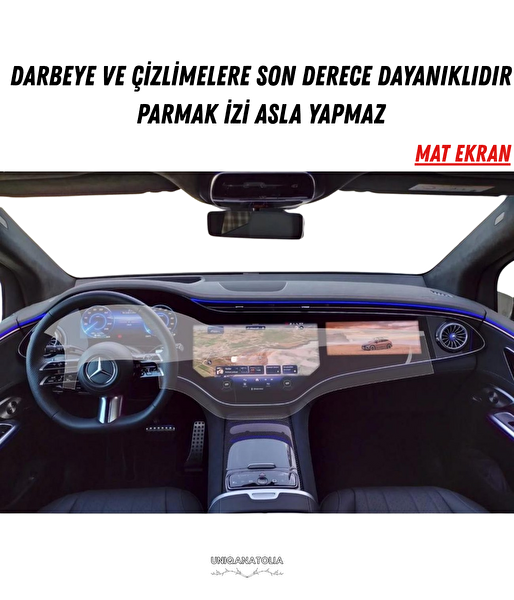 Uniqanatolia Mercedes EQS 500 Hayalet ve Bilgi Ekran Uyumlu Mat Ekran Koruyucu