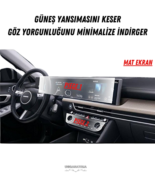 Uniqanatolia Hyundai Tucson 2026 Hayalet ve Bilgi Ekran Uyumlu Set Mat Ekran Koruyucu