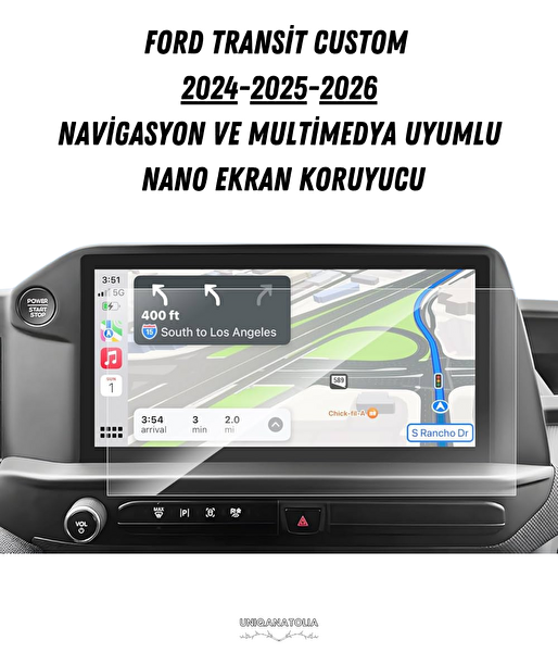 Uniqanatolia Ford Transit Custom 2024-2025-2026 Multimedya Uyumlu Nano Ekran Koruyucu