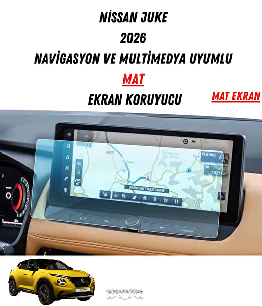 Uniqanatolia Nissan Juke 2026 Navigasyon ve Multimedya Uyumlu Mat Ekran Koruyucu