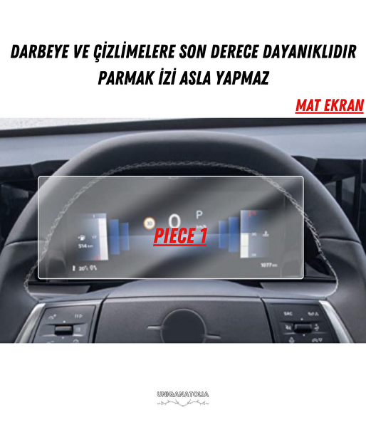 Uniqanatolia Opel Frontera 2026 Hayalet Gösterge ve Multimedya Uyumlu Set Mat Ekran Koruyucu