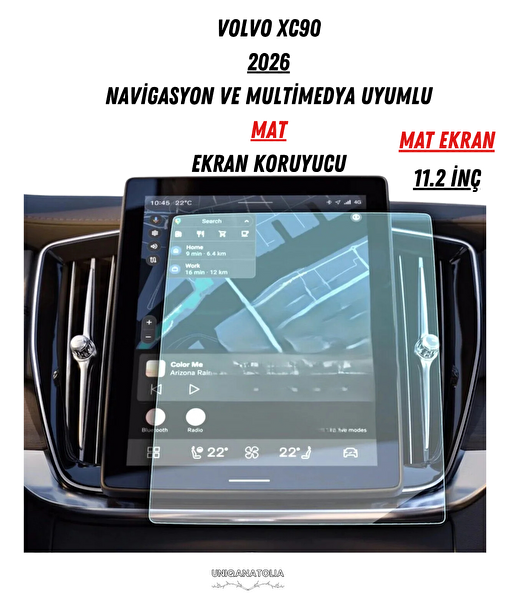 Uniqanatolia Volvo XC90 2026 Navigasyon ve Multimedya Uyumlu Mat Ekran Koruyucu