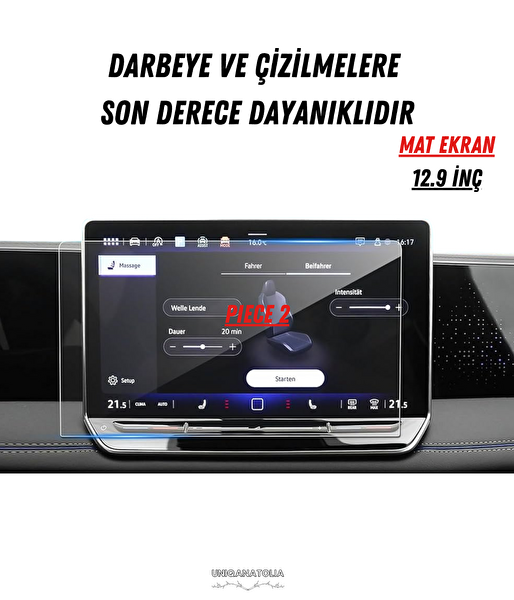 Uniqanatolia Volkswagen Tayron 2024 Hayalet Gösterge Ve Multimedya Uyumlu Set Mat Ekran Koruyucu