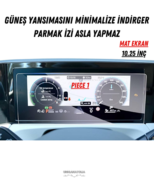 Uniqanatolia Volkswagen Tayron 2025 Hayalet Gösterge Ve Multimedya Uyumlu Set Mat Ekran Koruyucu