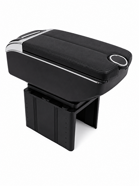 Mega Oto Market USB Aktarmalı Universal Kolçak Kol Dayama Çift Açılır Siyah