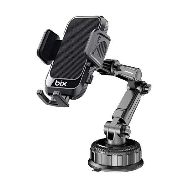 Bix BXCH15 Uzayabilen Ayarlanabilir Cam Torpido Ön Panel Uyumlu Çok Fonksiyonlu Vantuzlu Araç İçi Telefon Tutucu