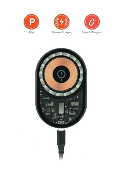 Başkenttekno W13 Kablosuz Araç içi Telefon Tutucu Ve Telefon Şarj Cihazı Siyah