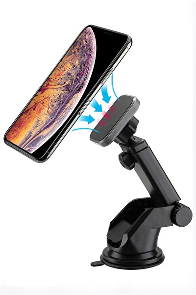 Başkenttekno 005 Siyah Çok Amaçlı Magnetic Car Holder Araç içi Telefon Tutucu