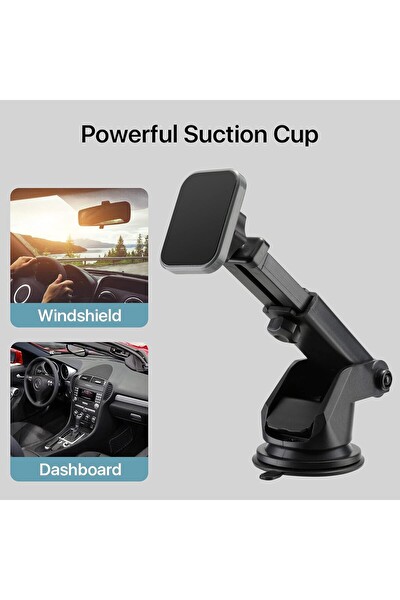 Başkenttekno 005 Siyah Çok Amaçlı Magnetic Car Holder Araç içi Telefon Tutucu