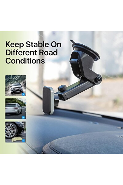 Başkenttekno 005 Siyah Çok Amaçlı Magnetic Car Holder Araç içi Telefon Tutucu