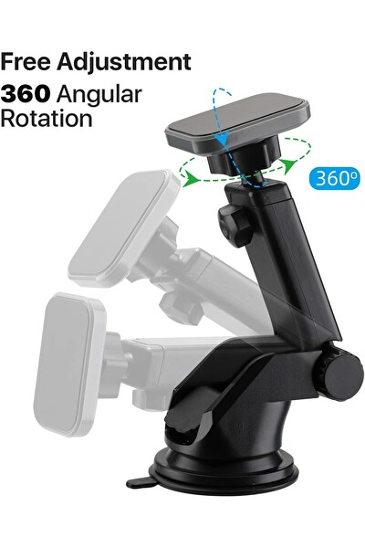 Başkenttekno 005 Siyah Çok Amaçlı Magnetic Car Holder Araç içi Telefon Tutucu
