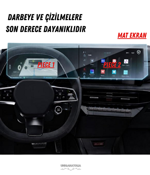 Uniqanatolia Renault Clio Esprit Alpine 2026 Hayalet Gösterge ve Multimedya Uyumlu Mat Ekran Koruyucu