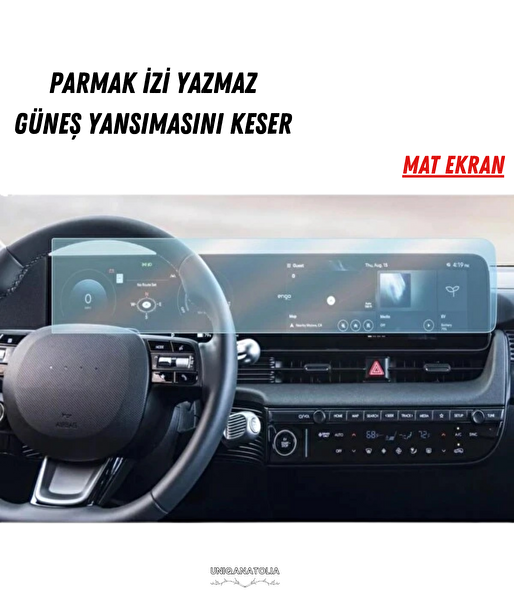 Uniqanatolia Hyundai Ioniq 5 2026 Multimedya ve Yolcu Ekran Uyumlu Mat Ekran Koruyucu