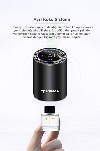 Torima TCF04 Araç İçi Aroma Difüzörü Hava Nemlendirici RGB Işıklı Şarjlı Blue Men Oda ve Araba Kokusu
